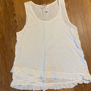 Women’s White Ruffle Tank